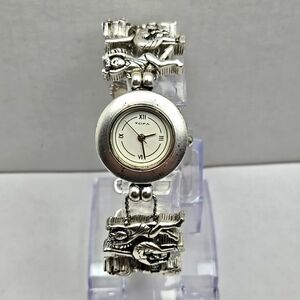 Vintage Rare Tofa Silde Gymnastics Dance Charm Bracelet Watch Silver New Battery